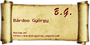 Bárdos György névjegykártya