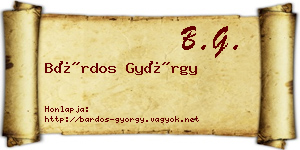 Bárdos György névjegykártya