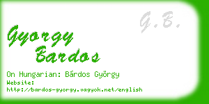 gyorgy bardos business card